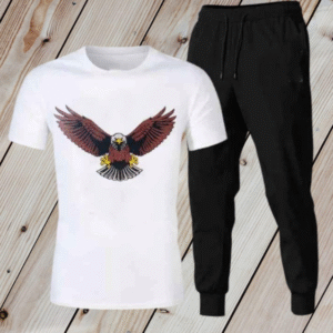 2PieceMen’s Graphic Printed Polyester Track Suit White