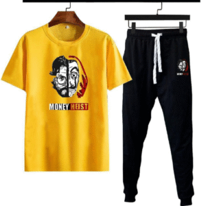 2 Piece Men's Graphic Sublimation Micro Interlock Tracksuit Yellow