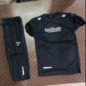 2 Piece Men’s Dri-Fit Printed T-Shirt and Trouser Tracksuit Black