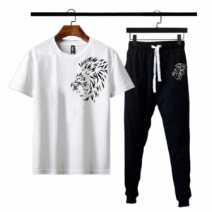 2 Pcs Men’s Printed Polyester Track Suit Sporty Vibe in Every Move