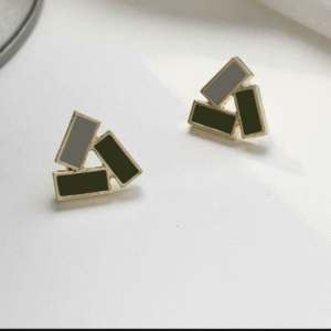 Golden Metal Earrings for Women with Small Chic Design Golden