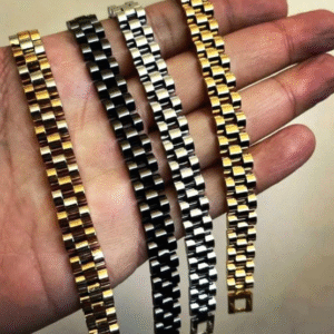 Stainless Steel Chain Bracelet for Unisex with Unique Design Golden Black Silver Multicolor