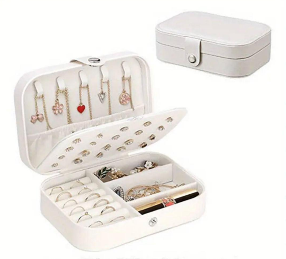 White Faux Leather Jewellery Box for Women with Safe Bubble Wrap Packaging