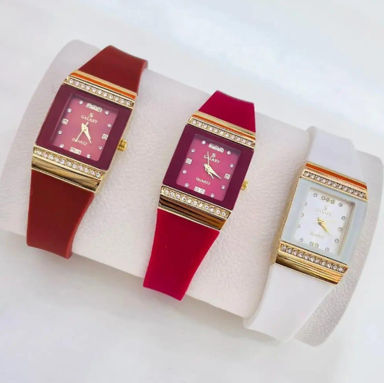 Silicone Plain Strap Analogue Watch Blue Green Black Pink Grey