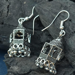 Silver Plated Alloy Jhumka for Women 2 Pcs Silver