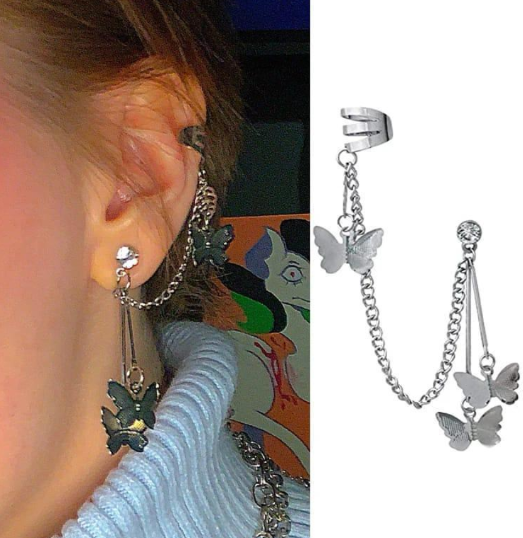 Gold Plated Alloy Hoops for Women with 3.5 cm Size Silver