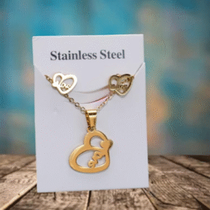 Gold Plated Love Heart Design Adjustable Locket Golden