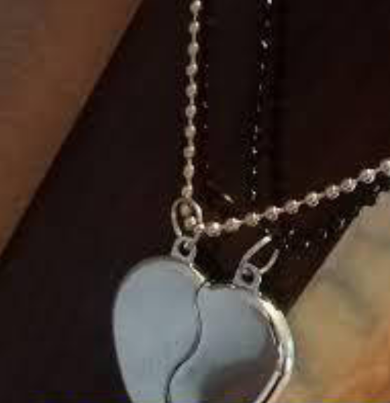 Stainless Steel Couple Necklace Set with Dual Tone Silver and Black