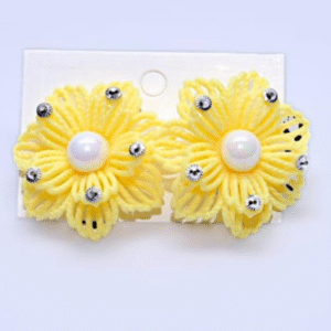 Metal Earrings for Women with Easy To Wear Unique Design Yellow