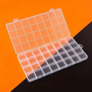 Plastic Jewellery Box for Women with 32 Grids Compact Storage White