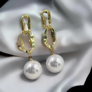 Alloy Drop Earrings Pair for Women with Sleek Long Design Golden