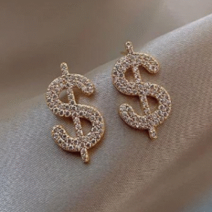 Golden Plated Casual Formal Party Earrings Pair for Women 1.5cm x 0.5cm