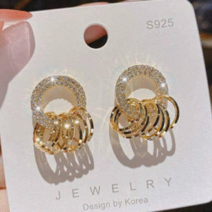 Golden Plated Drops Earrings Pair for Women Casual Formal Party Golden