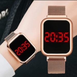 Men's Quartz Rectangle Dial Watch Stainless Steel