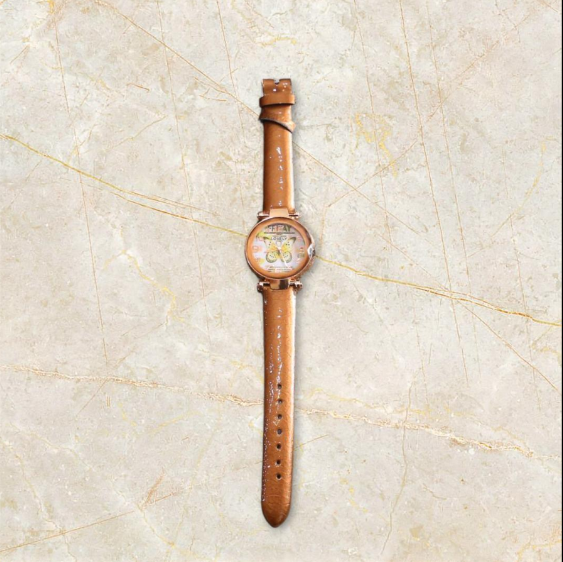 Leather Hybrid Watch Brown