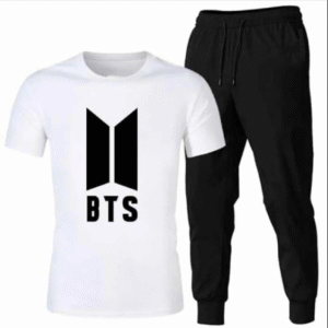 2 Piece Men's Printed Cotton Jersey Track Suit White