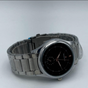 Stainless Steel Round Japan Movement Watch with Rubber Strap Water Resistant