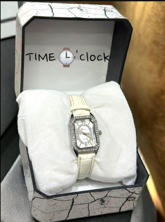 Women's Leather Watch Square Brown