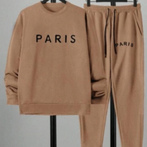 2 Piece Men's Women's Printed Dri Fit Sweatshirt Track Suit Brown