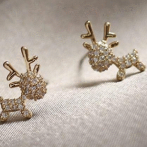 Golden Metal Earrings for Women with Small Elegant Style Golden
