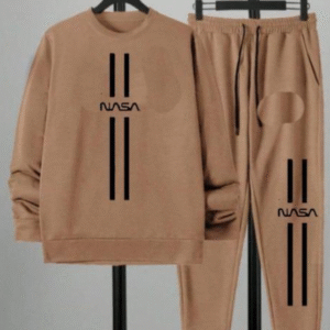 2 Piece Men's Women's Printed Dri Fit Sweatshirt Track Suit Brown