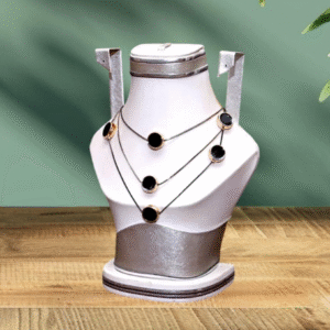 Metal Necklace Set for Women with 3 Layered Heart Design Multicolor