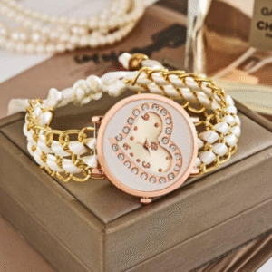 Women's White Stainless Steel Heart Shape Quartz Watch