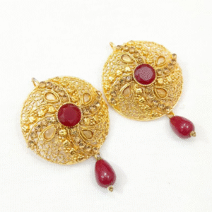 Casting Earrings for Women with Maroon