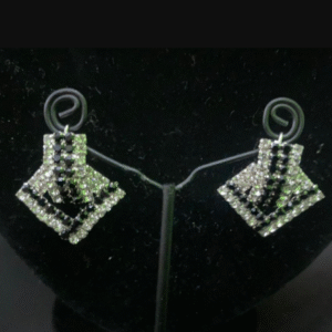 Metal Crystal Earrings for Women with Silver Stones Silver