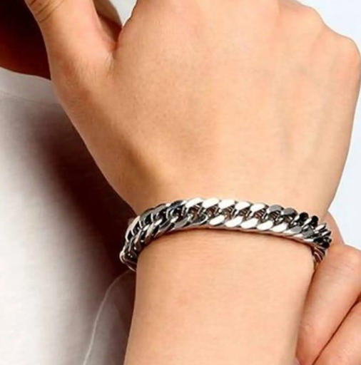 Stainless Steel Bracelet for Unisex with Adjustable Comfortable Fit Silver