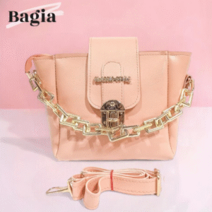 PU Leather Plain Shoulder Bag for Women Lightweight Compact Light Grey Pink