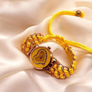 Women's Yellow Stainless Steel Heart Shape Quartz Watch