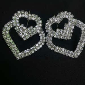 Metal Crystal Earrings for Women with Silver Stones Silver