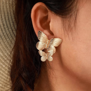 Golden Plated Western Korean Style Drop Earrings for Women Golden