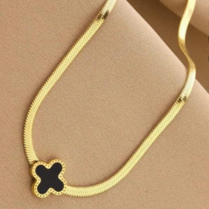 Gold Plated Van Cleef Chain for Women with Double Sided Unique Design Golden