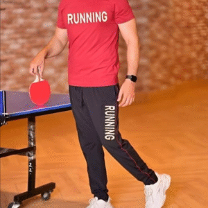 2 Piece Men's Printed Micro Track Suit Red