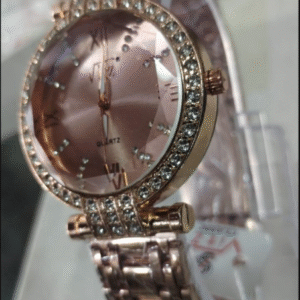 Stainless Steel Chain Watch Maroon Pink