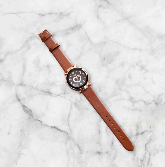 Women’s Leather Hybrid Watch Brown