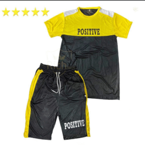 2 Piece Men's Micro Polyester Printed Track Suit Yellow and Black