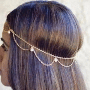 Golden Plated Alloy Head Jewellery for Women Golden