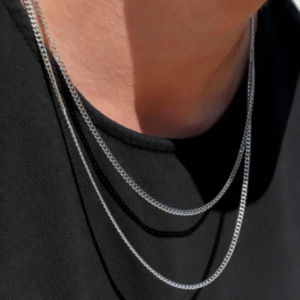 Silver Plated Metal Chain for Unisex with Sleek Design Silver