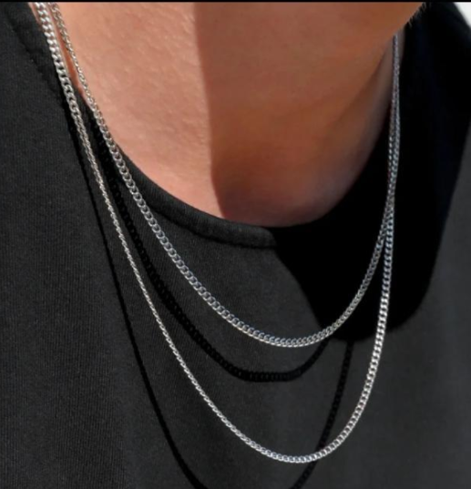 Silver Plated Metal Chain for Unisex with Sleek Design Silver