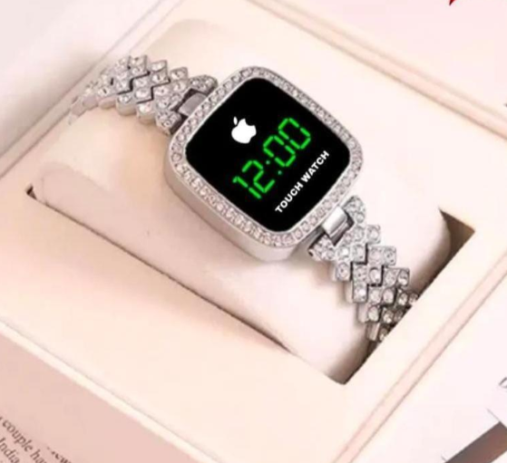 Stainless Steel Digital Display Watch Silver Golden