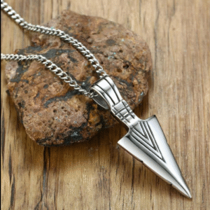 Silver Plated Alloy Pendant for Men with Arrow Shaped Unique Design Silver