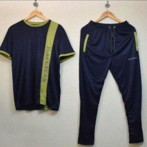 2 Piece Micro Dri Fit Plain Half Sleeve Track Suit Navy Blue