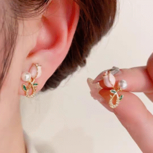 Sterling Silver Plated Alloy Earrings for Women with Funky Zircon Design Silver