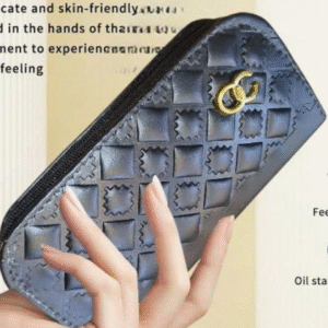 Faux Leather Textured Fancy Clutch for Women Formal Style Black