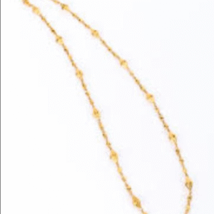 Gold Plated Metal Ball Design Chain with Golden Artificial Stones