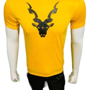 2 Piece Men's Cotton Jersey and Polyester Casual Printed Suit Yellow