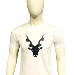 2 Piece Men's Cotton Jersey and Polyester Printed Casual Set White